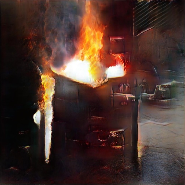 abstract image of a dumpster fire